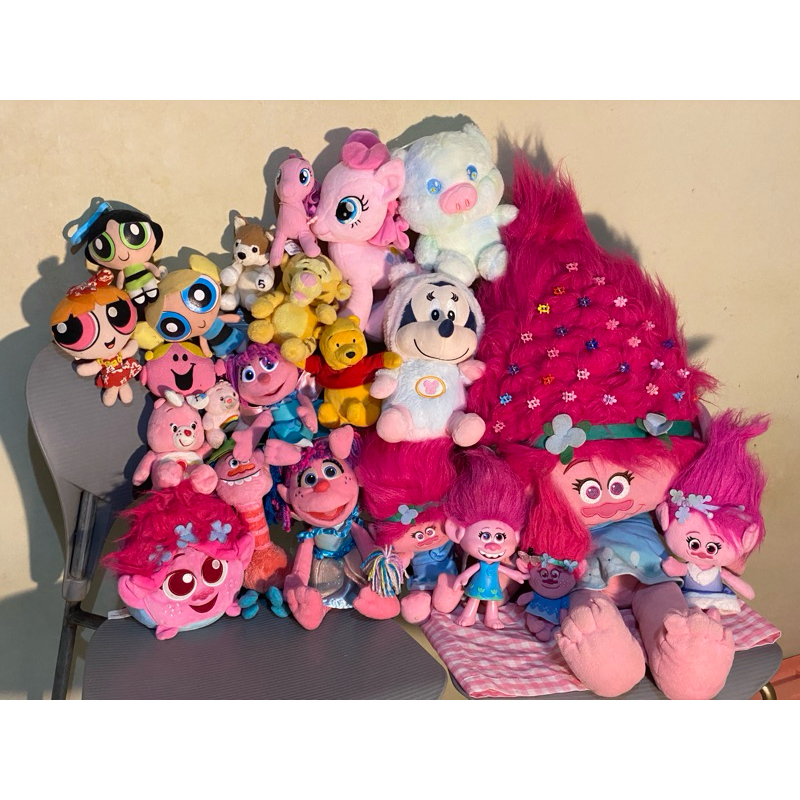 Preloved boneka original trolls poppy abby Sesame Street ppg care bears little miss disney