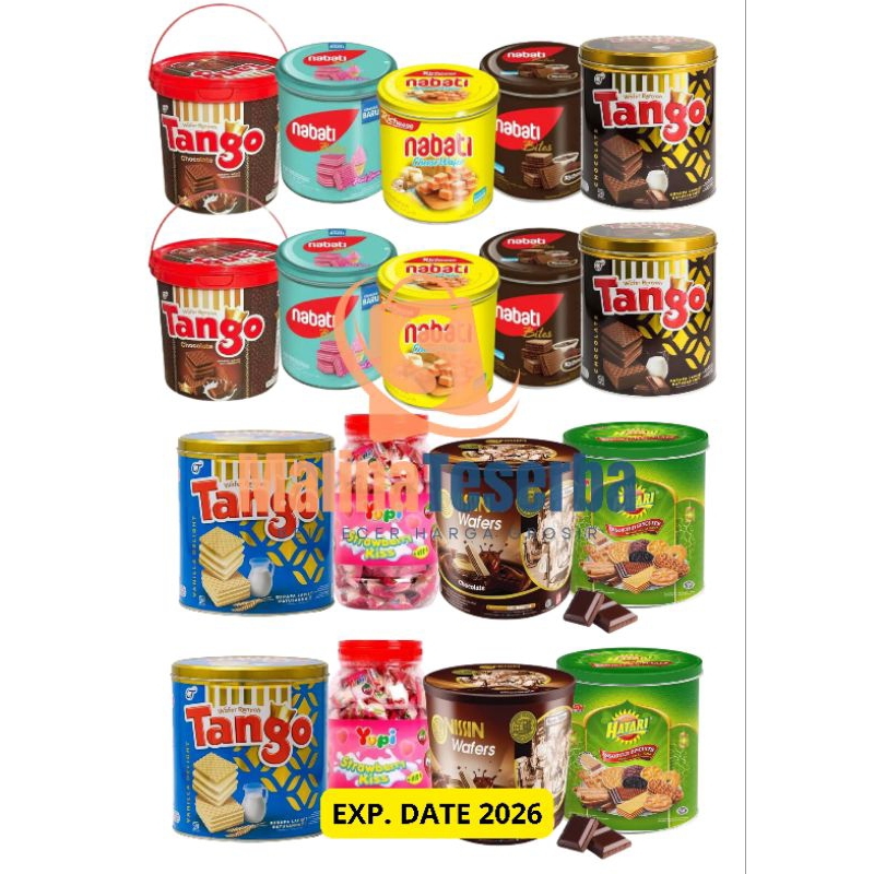 

ANEKA JAJANAN KALENG LEBARAN YUPI KISS 300 JAR/TANGO/NABATI