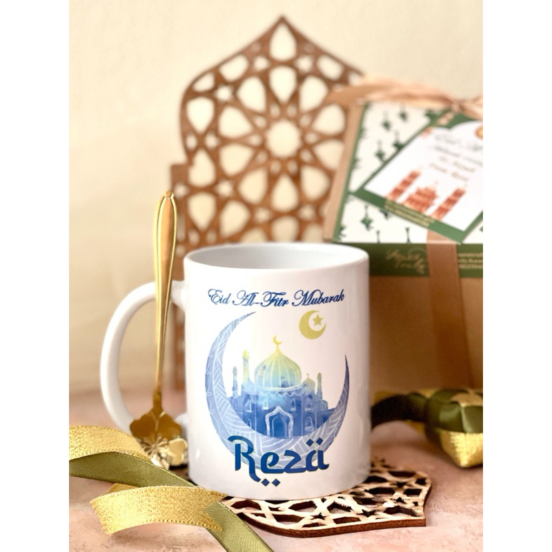 Personalized Ceramic Mug • Idul Fitri Hampers 2025 • Lebaran Gift • Custom Hampers • Ramadhan Kareem