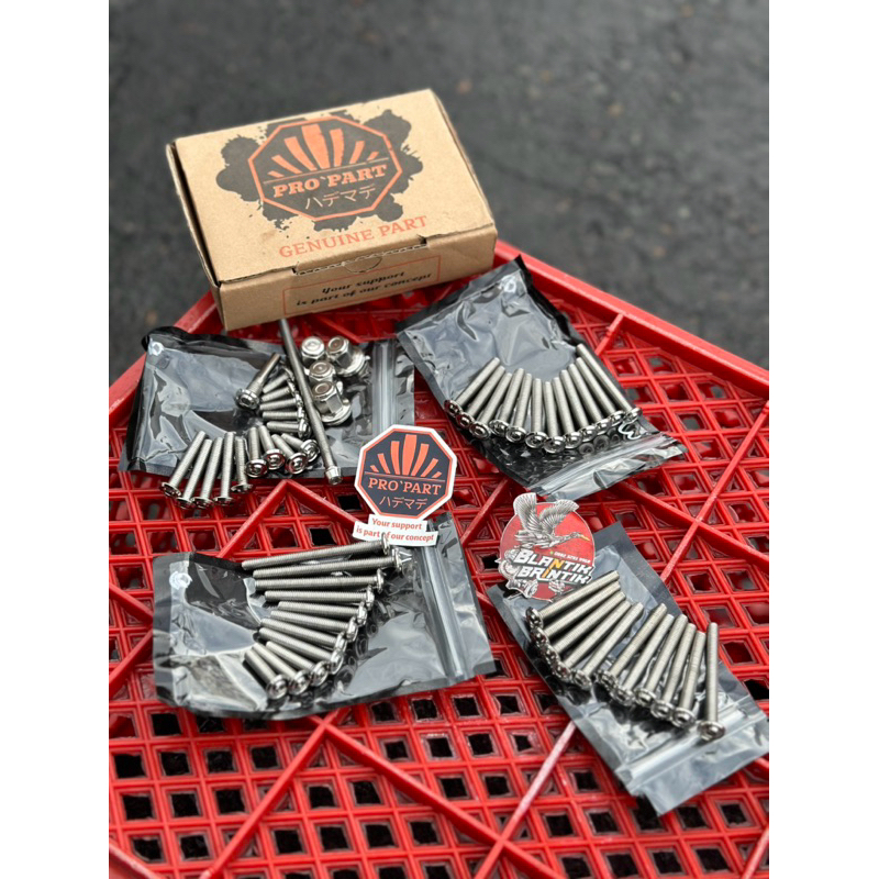 Baut L mesin tiger megapro glpro stenlis 304 propart baut l mesin stenlis propart baut bak kanan kir