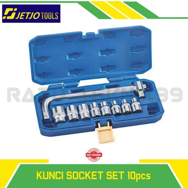 Socket Set 10 Pcs JETJO TOOLS 200704 / Socket Set 1/2" 6 PT LAKONI PRO