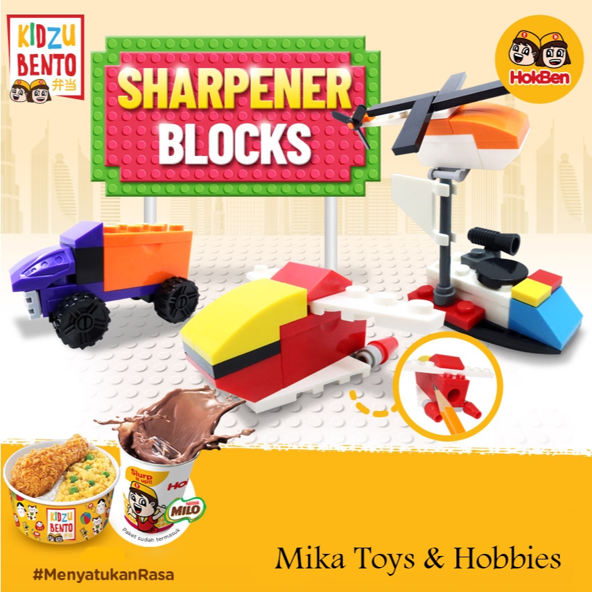 Sharpener Blocks Kidzu Bento Hokben Hogo Serutan Pensil Unik Koleksi Kendaran Rautan