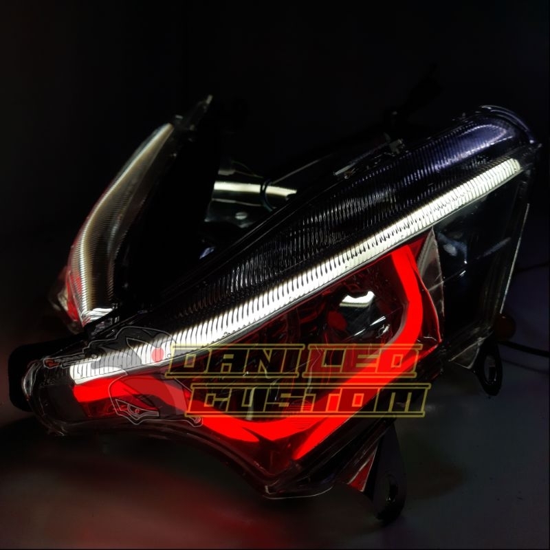 Lampu Motor Variasi Alis Honda Supra X 125 Karbu Pnp Sen Kedip Arus DC Warna Silver