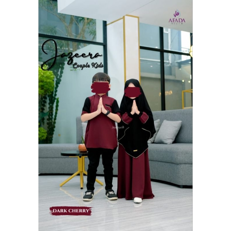 READY Jazeera Kids Couple Series Gamis Set Kurta Anak Jilbab Khimar Instan Syari Cadar Afada Hijab