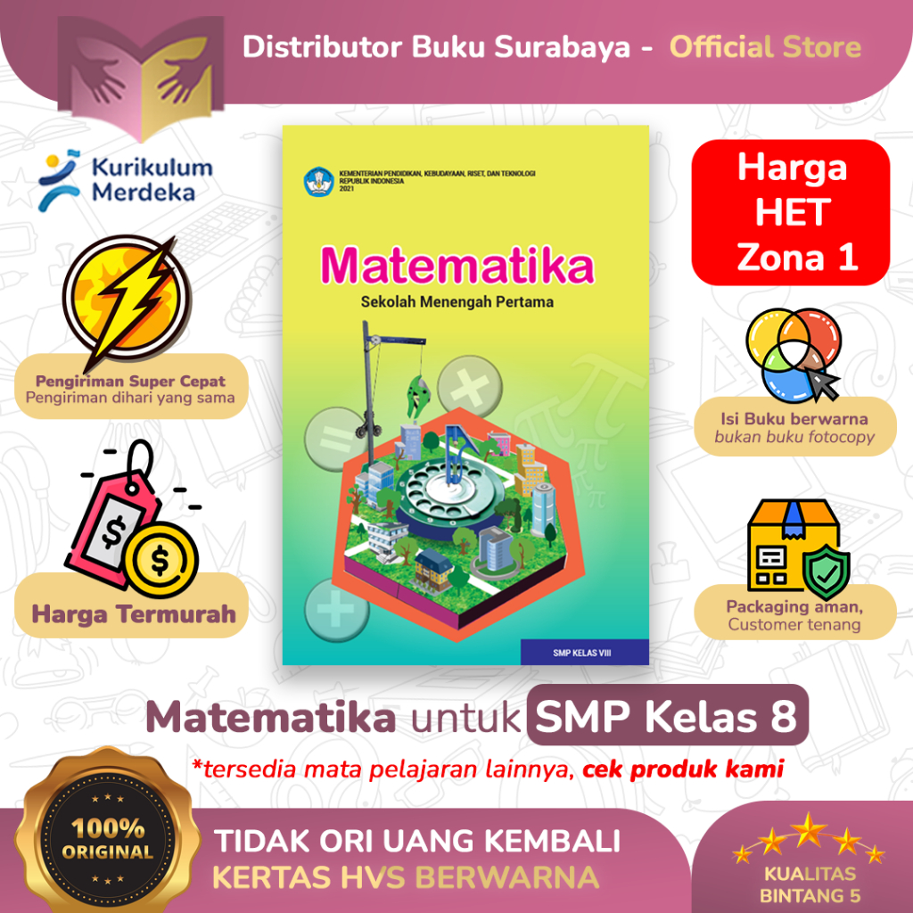 Buku Matematika Kelas 8 SMP - Buku Paket Siswa - Kurikulum Merdeka