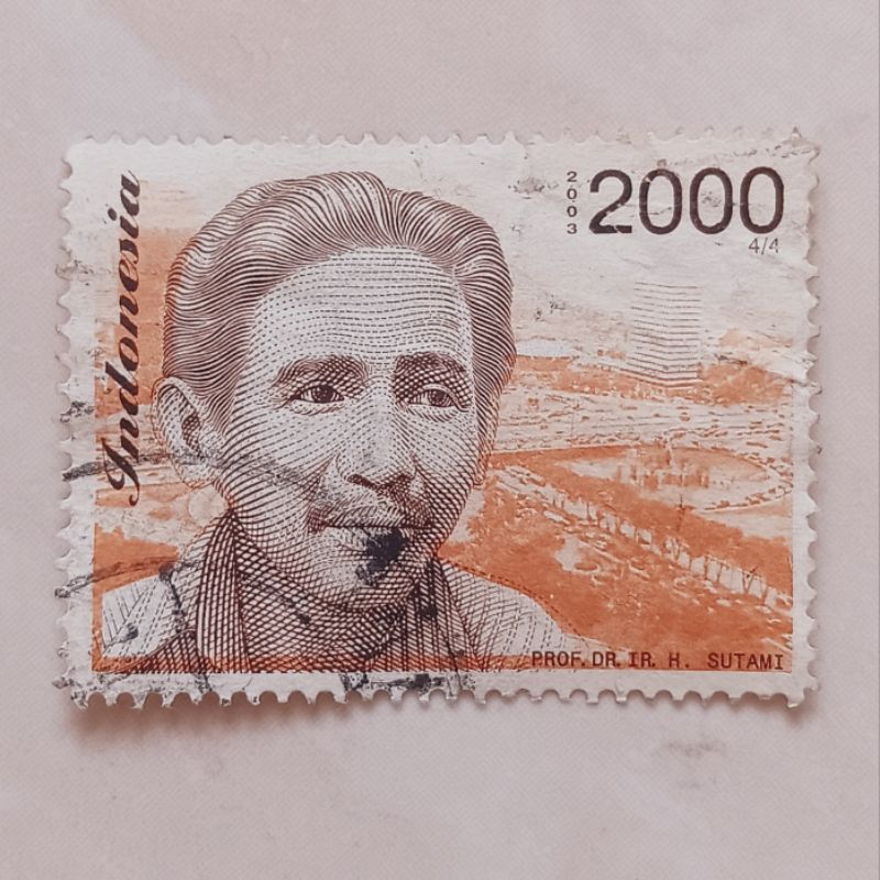 

(AD) Perangko Indonesia 2003 Tokoh Nasional - Prof. Dr. Ir. H. Sutami (4/4) 2.000 rupiajUsed