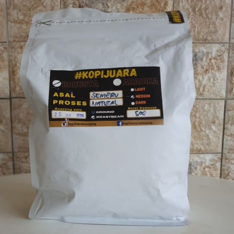 

Biji Kopi Juara Robusta Semeru 500 gr Medium Dark