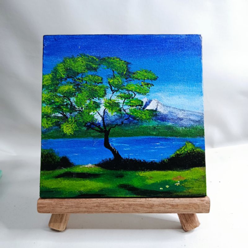 Lukisan Pemandangan Alam | Kanvas Acrylic Painting