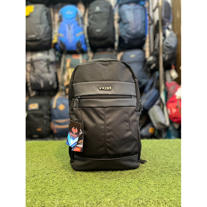 ransel sekolah kuliah kerja cowok original black exist