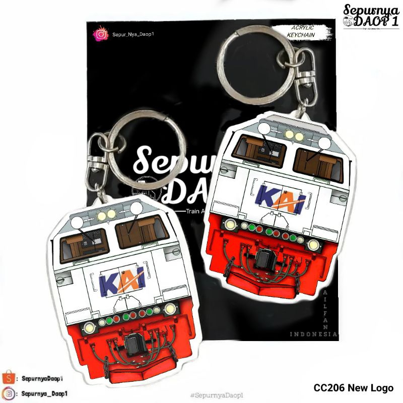 Gantungan kunci & stiker Lokomotif CC206 New Logo