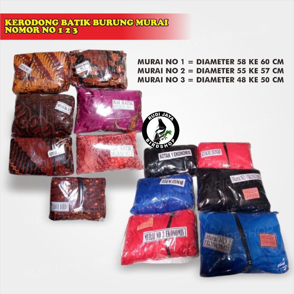 KERODONG KRODONG BATIK BURUNG LOVEBIRD MURAI KACER KENARI  SANGKAR BULAT KANDANG KOTAK KACER