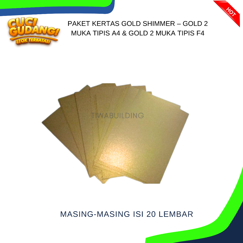 

PAKET KERTAS JASMINE GOLD – GOLD 2 MUKA TIPIS A4 & GOLD 2 MUKA TIPIS F4 MASING-MASING ISI 20 LEMBAR