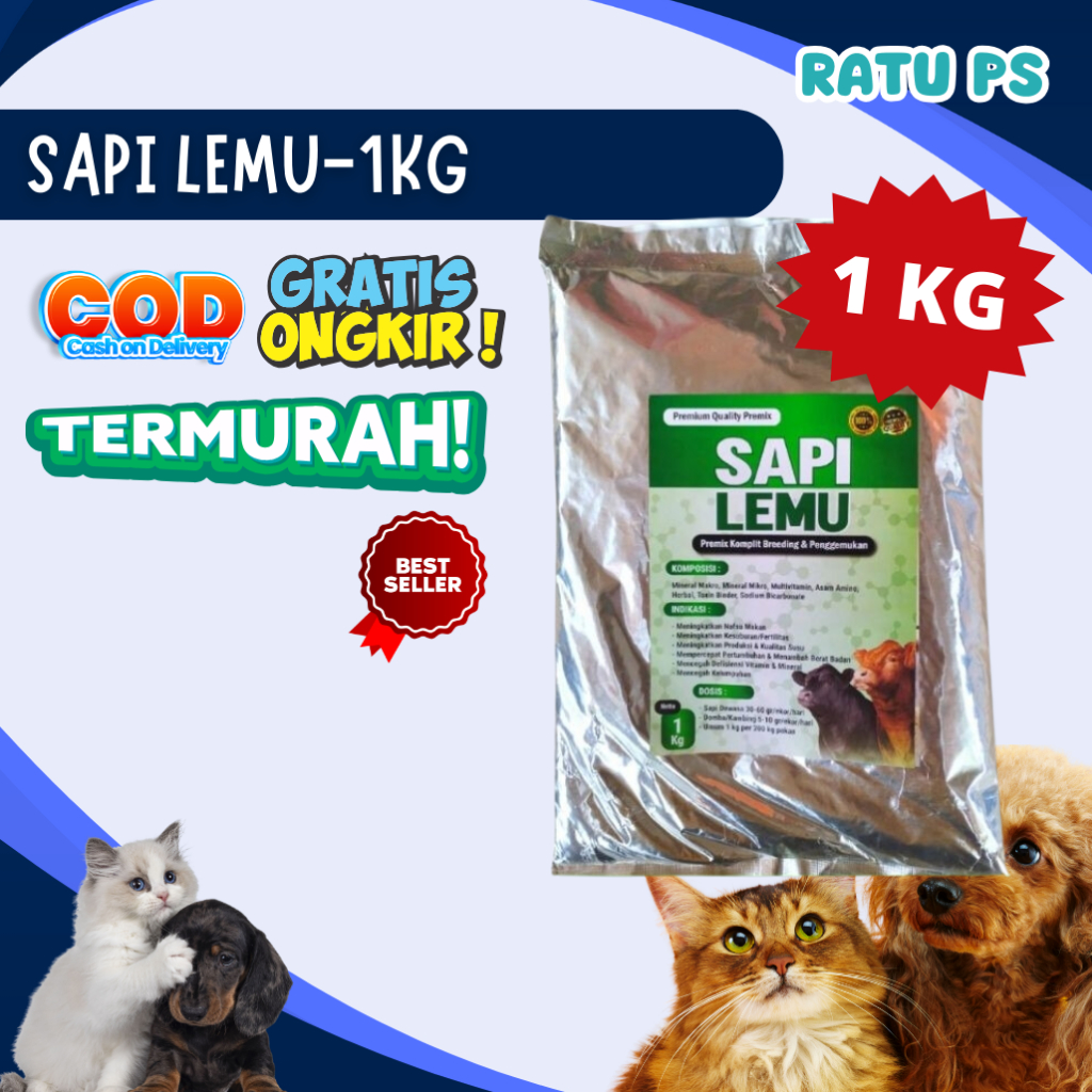 Premix Sapi Lemu 1 kg - Premix Sapi Penggemukan - Premix Sapi Kontes 1 kg - Premix Sapi Bagus