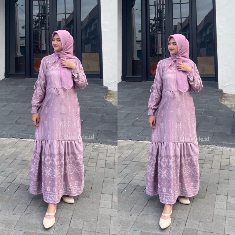 Luis - Kamila Dress Kondangan Gamis Dress Lebaran 2025 Busui Wudhu Friendly Free Custome Size