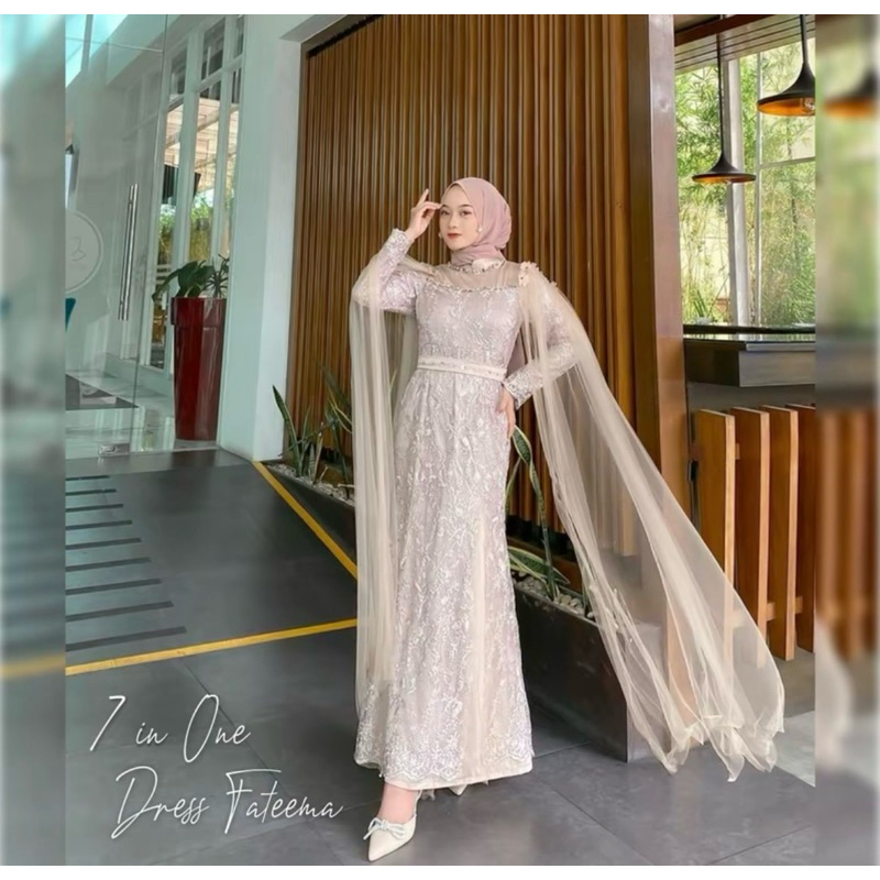 gamis pesta casual basic outfit kekinian kondangan mewah