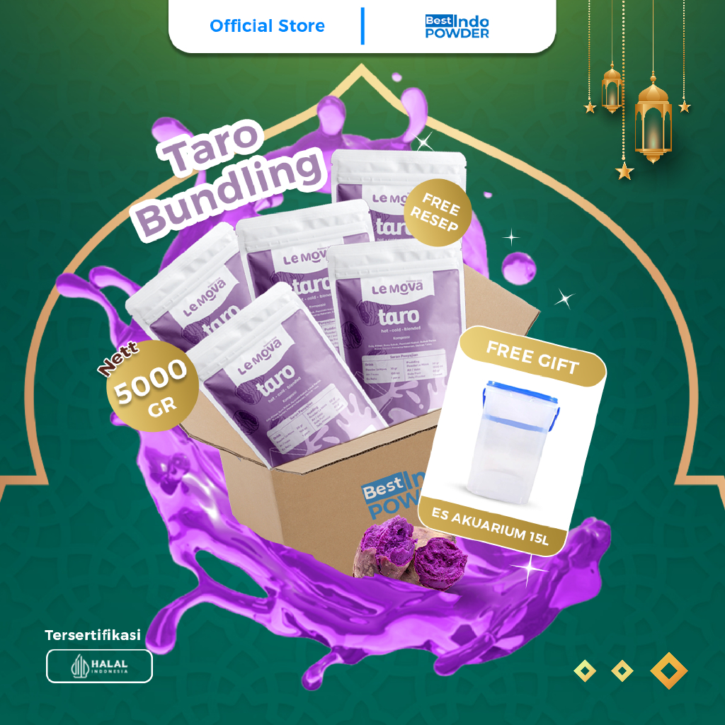 

Taro Bubuk / Powder Taro Lemova 5000gr Paket Usaha Minuman Spesial Ramadan + FREE Es Akuarium 15L