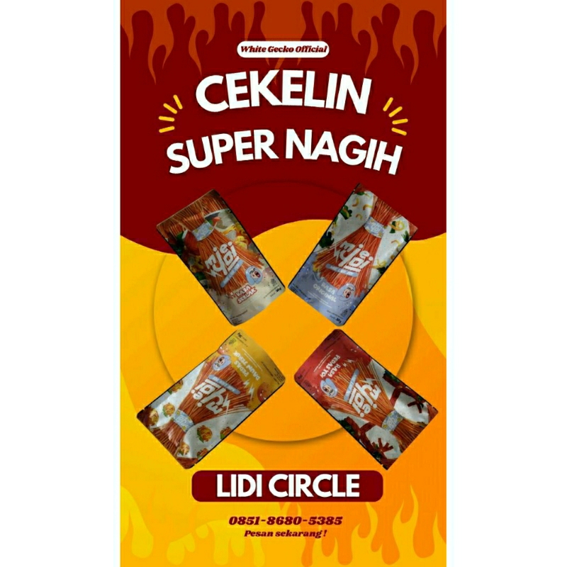 

Varian LIDI Cekelin rasa daun jeruk, original, pedes yoi, seblak