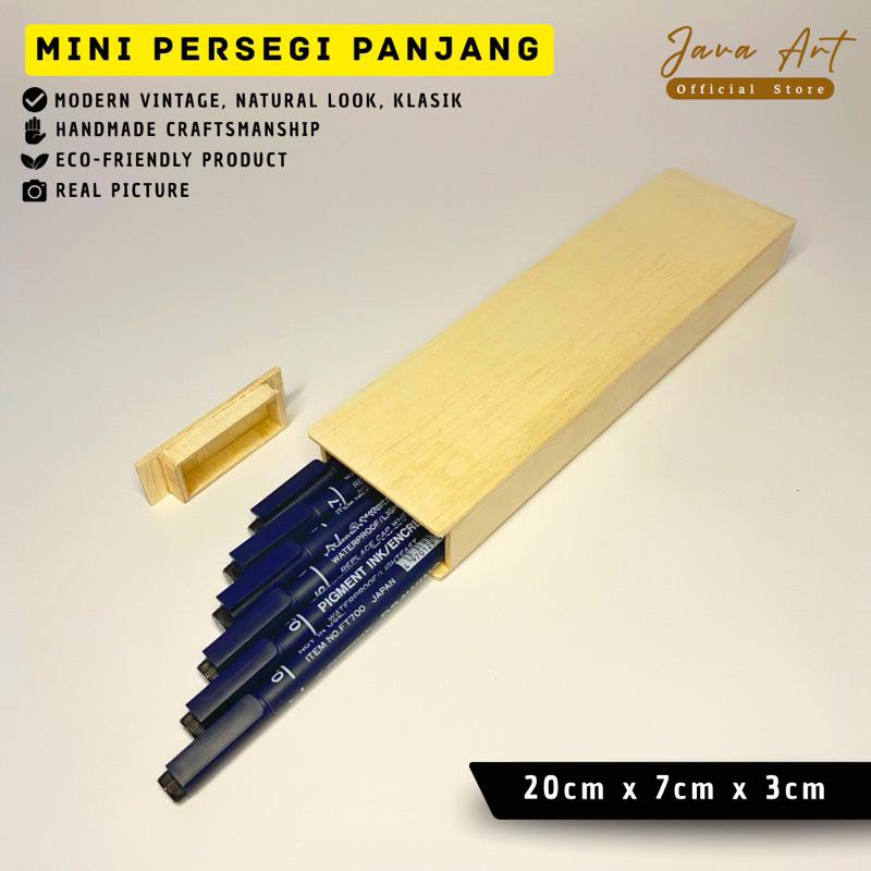 

KOTAK PENYIMPANAN PENSIL KAYU AESTHETIC, 20cm × 7cm × 3cm