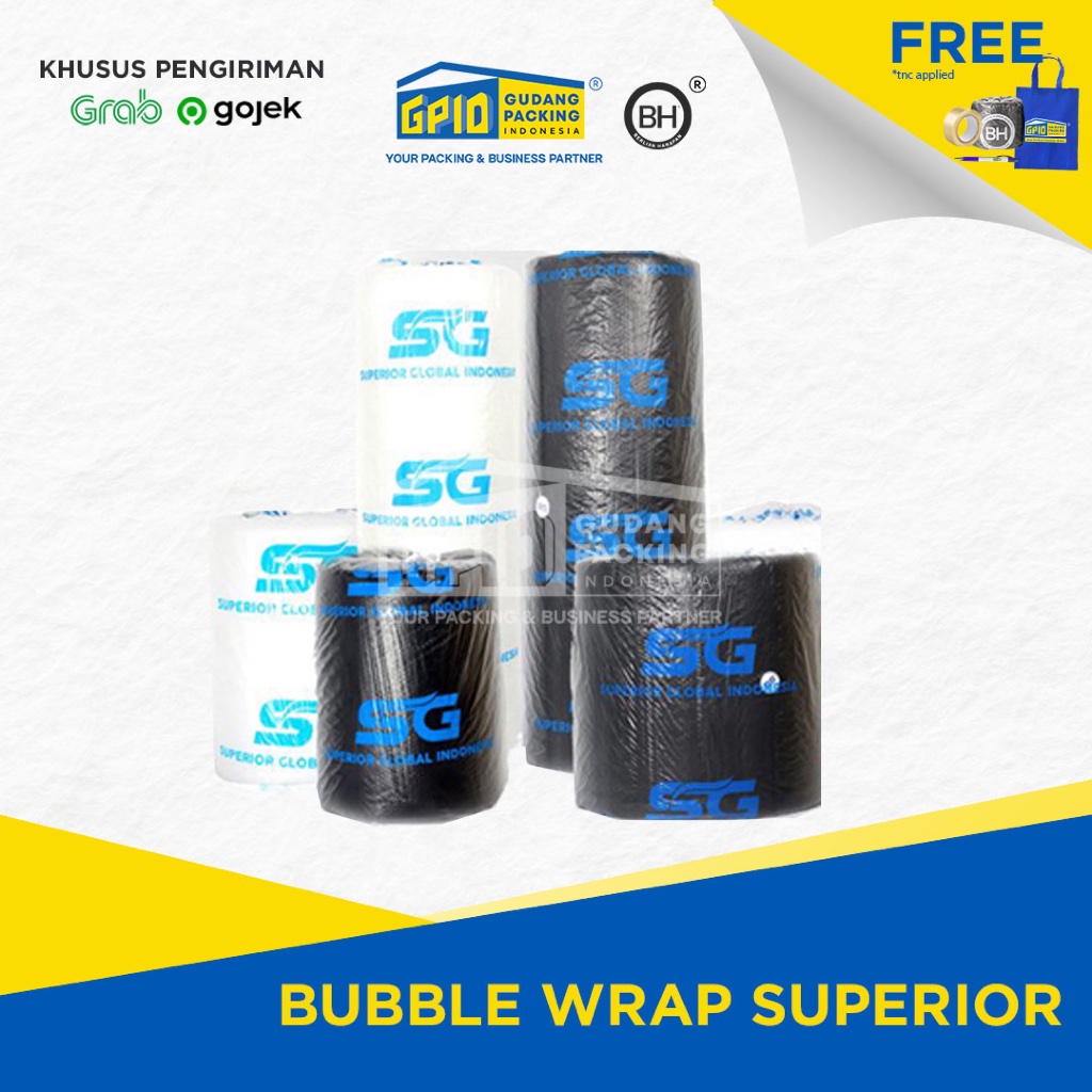

(GOSEND/GRAB) SG SUPERIOR - Bubble Wrap Tebal Hitam / Putih (SIAP SOBEK)