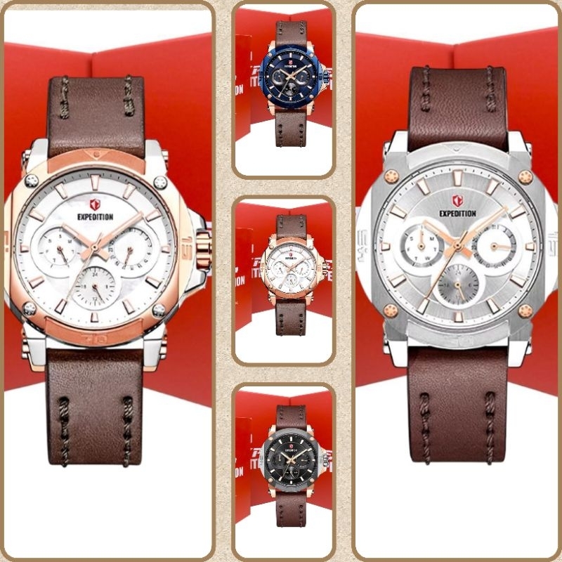 Jam Tangan Wanita Expedition 6606 E6606 EXP 6606 Tali Kulit