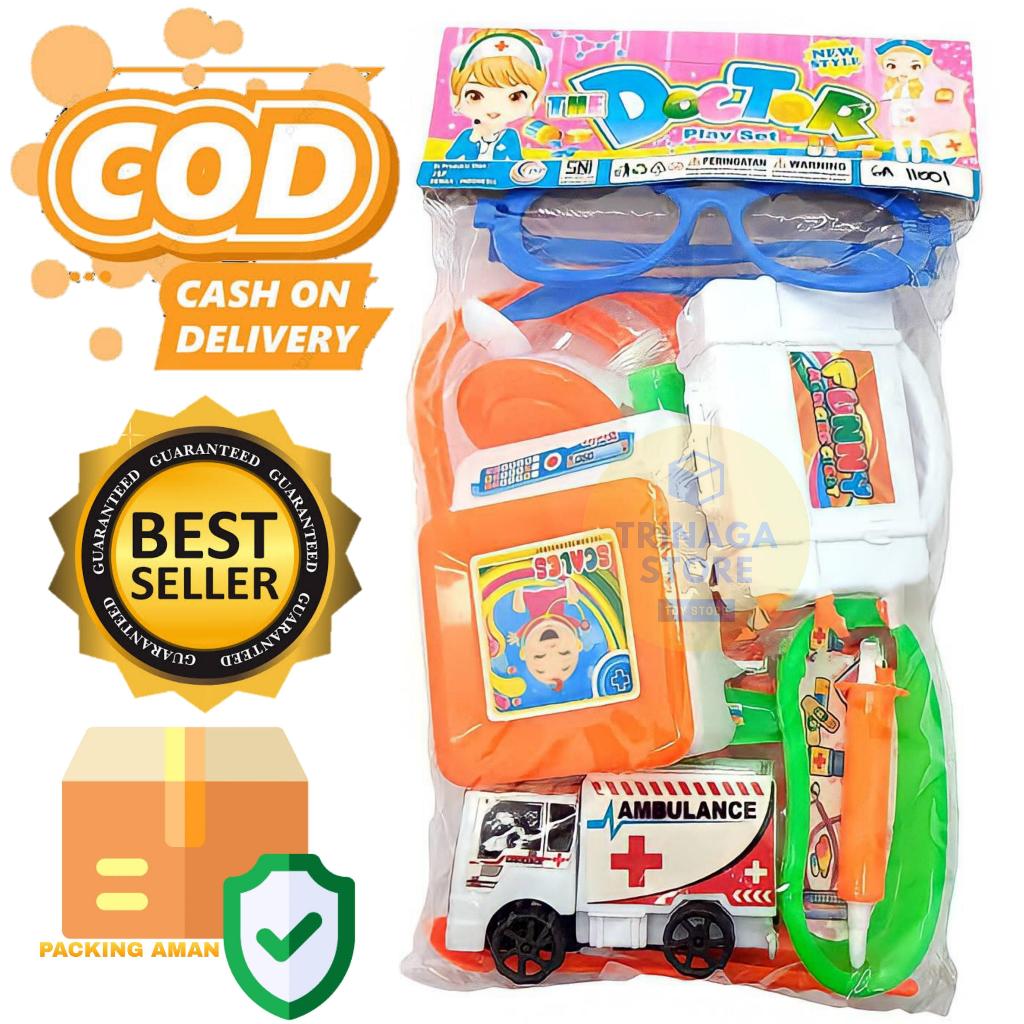( BISA COD ) PROMO Mainan Anak Doctor Dokter Dokteran Mobil Ambulance Set Mainan Edukasi Anak SNI