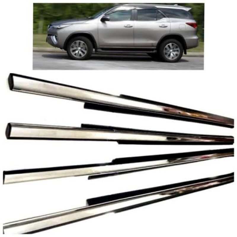 LIST PLIPIT KACA PINTU LUAR TOYOTA FORTUNER VRZ CHROOM