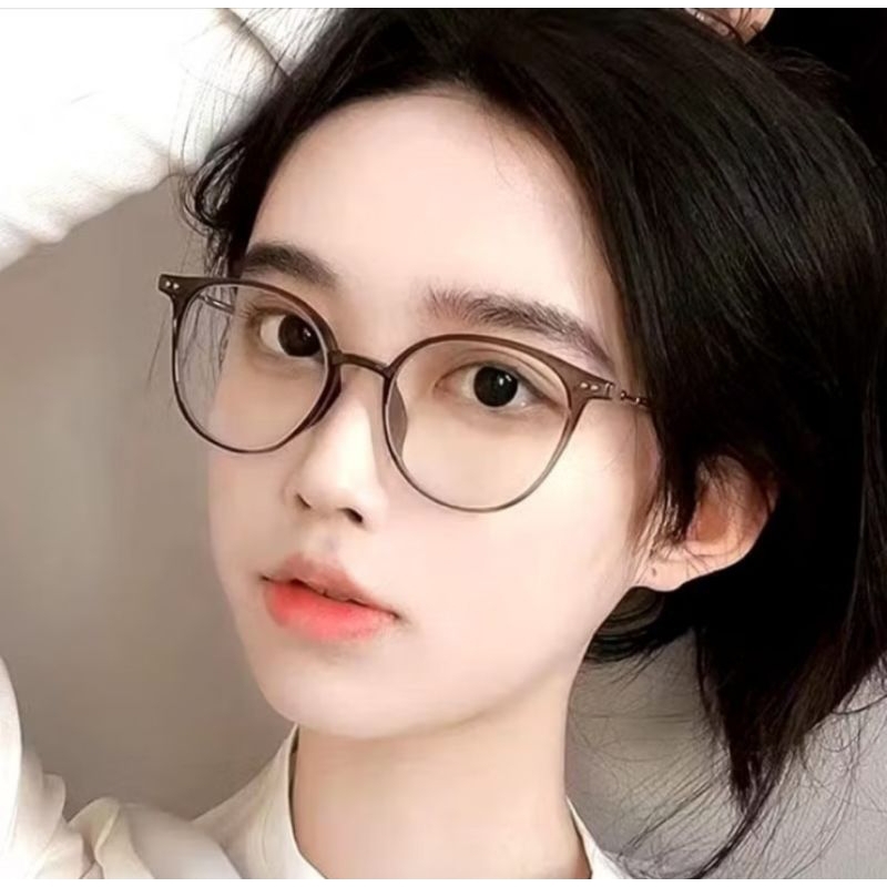 Kacamata Photochromic Anti Radiasi Bentuk Bulat Gaya Korea Untuk Pria & Wanita Kacamata UV Keren Mur