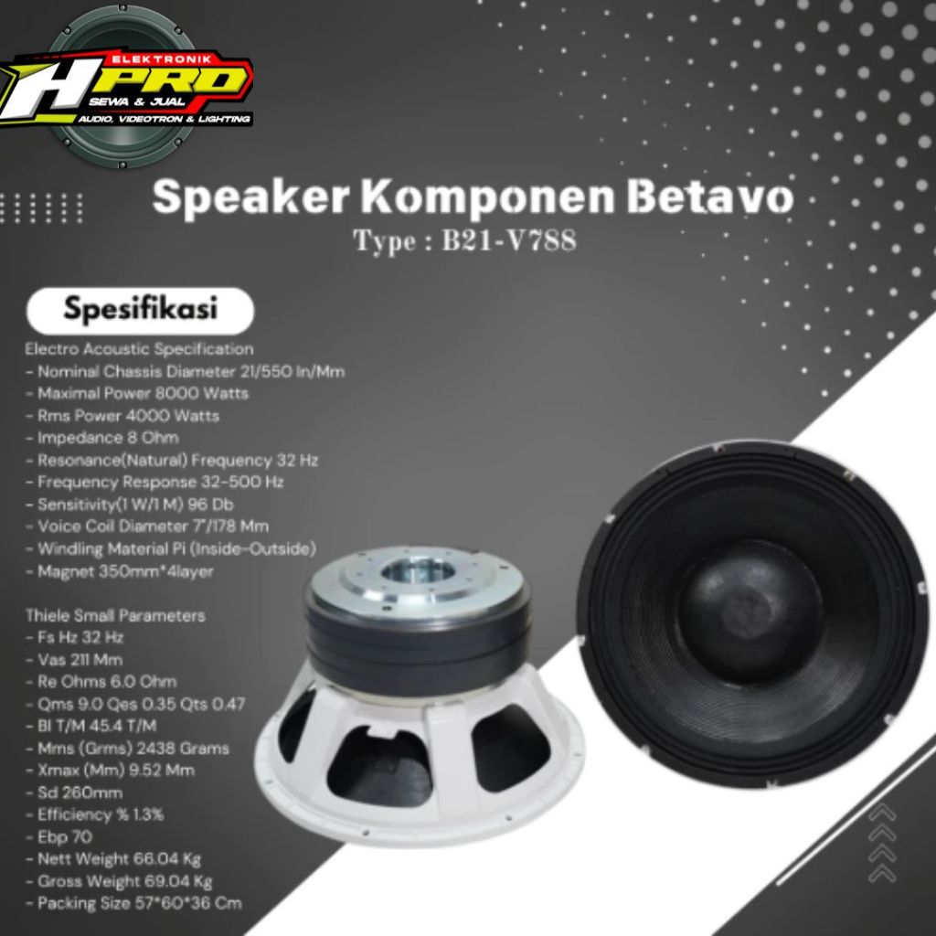 SPEAKER 21 INCI ORIGINAL BETAVO 3 MAGNET B21-V788 TRIPELL MAGNET