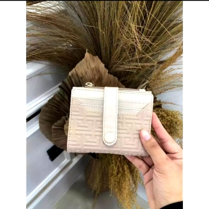 Dompet Wanita - Dompet Lipat Aesthetic Leather embossed Dompet Mini Wanita