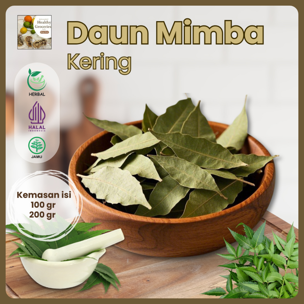 

Daun Mimba Kering Herbal 100gr 200gr Original / Daun Imba Mimbo Neem Leaf Kering Alami Asli