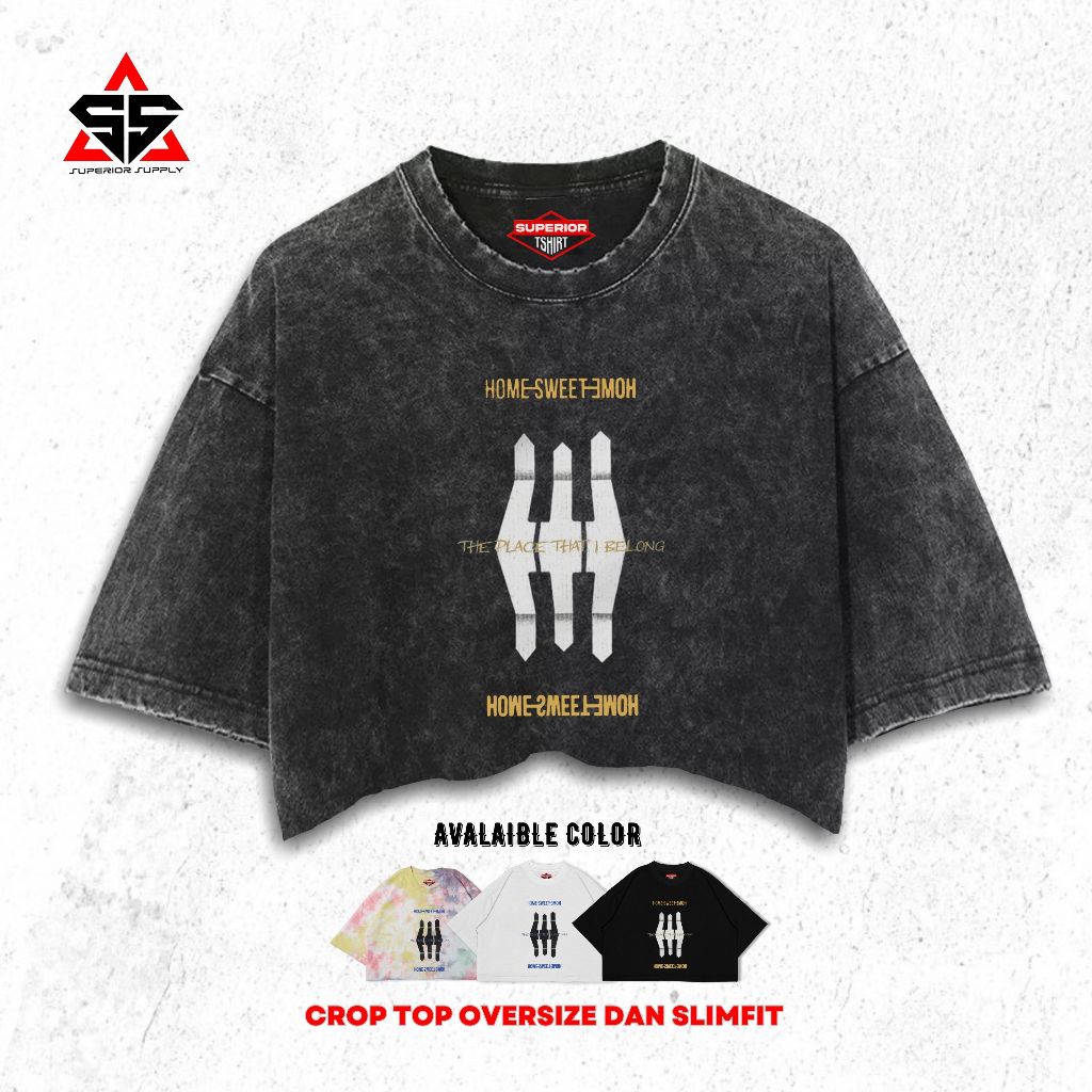 SUPERIOR Crop Tee G-Dragon Washed Tye Die Longsleeve Oversize Slimfit Crop Top GDRAGON-17