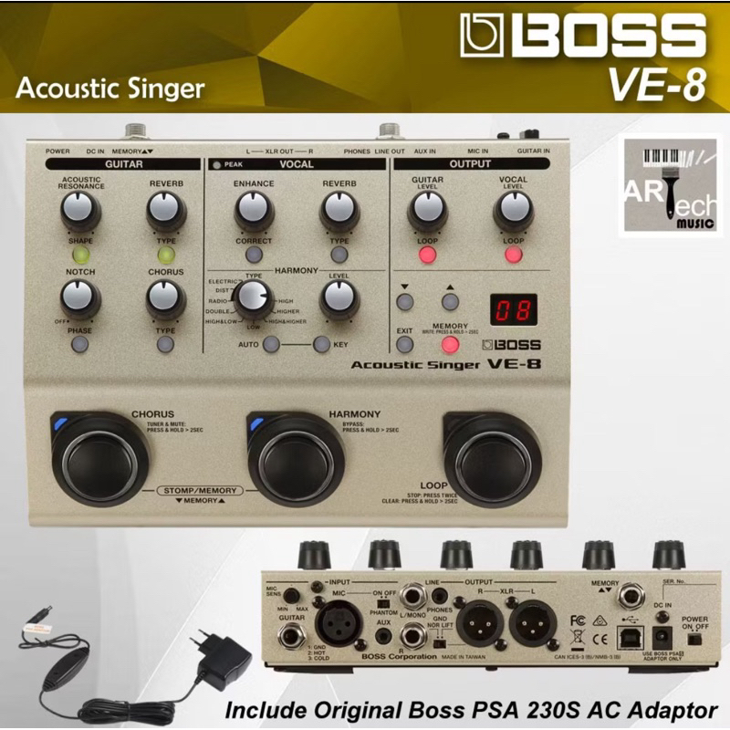 BOSS VE-8 Acoustic Singer Guitar & Vocal Effects