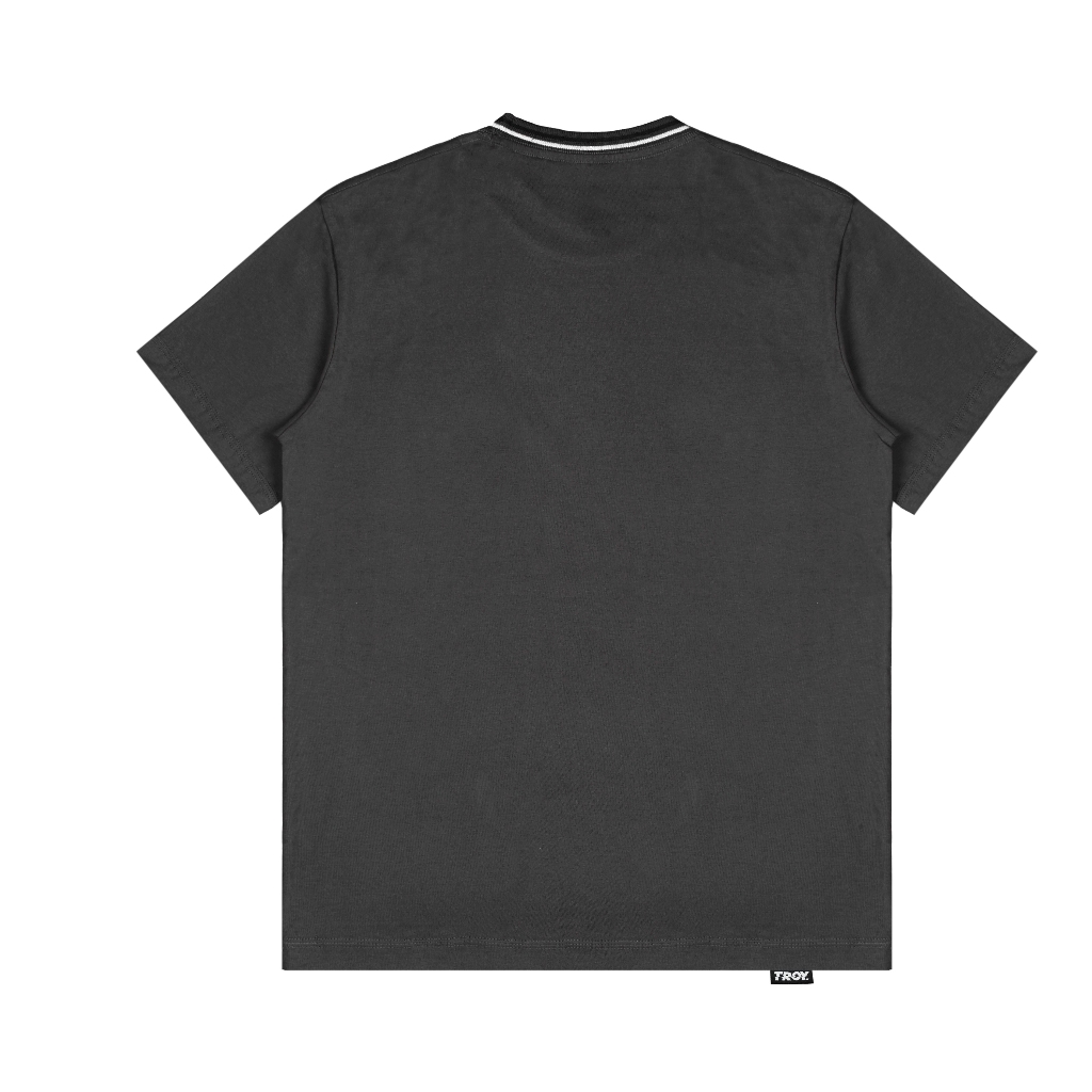 Troy Company Neck Strip Tshirt Dark Grey Orbis Tela - Kaos Lengan Pendek Kaos Abu Gelap KST 3050-3A1W1B