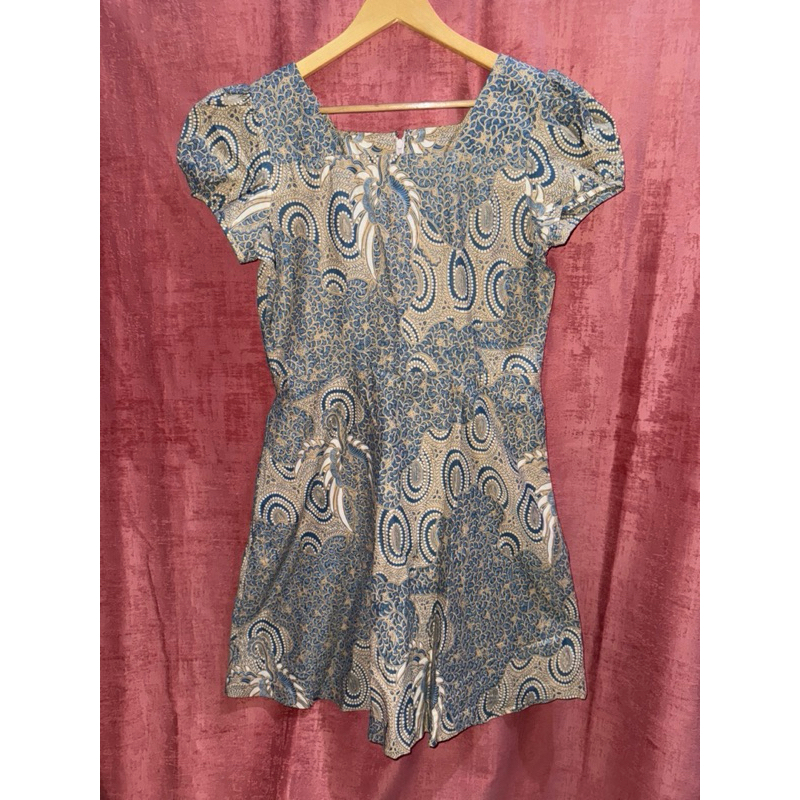 dress batik simple - gaun batik wanita