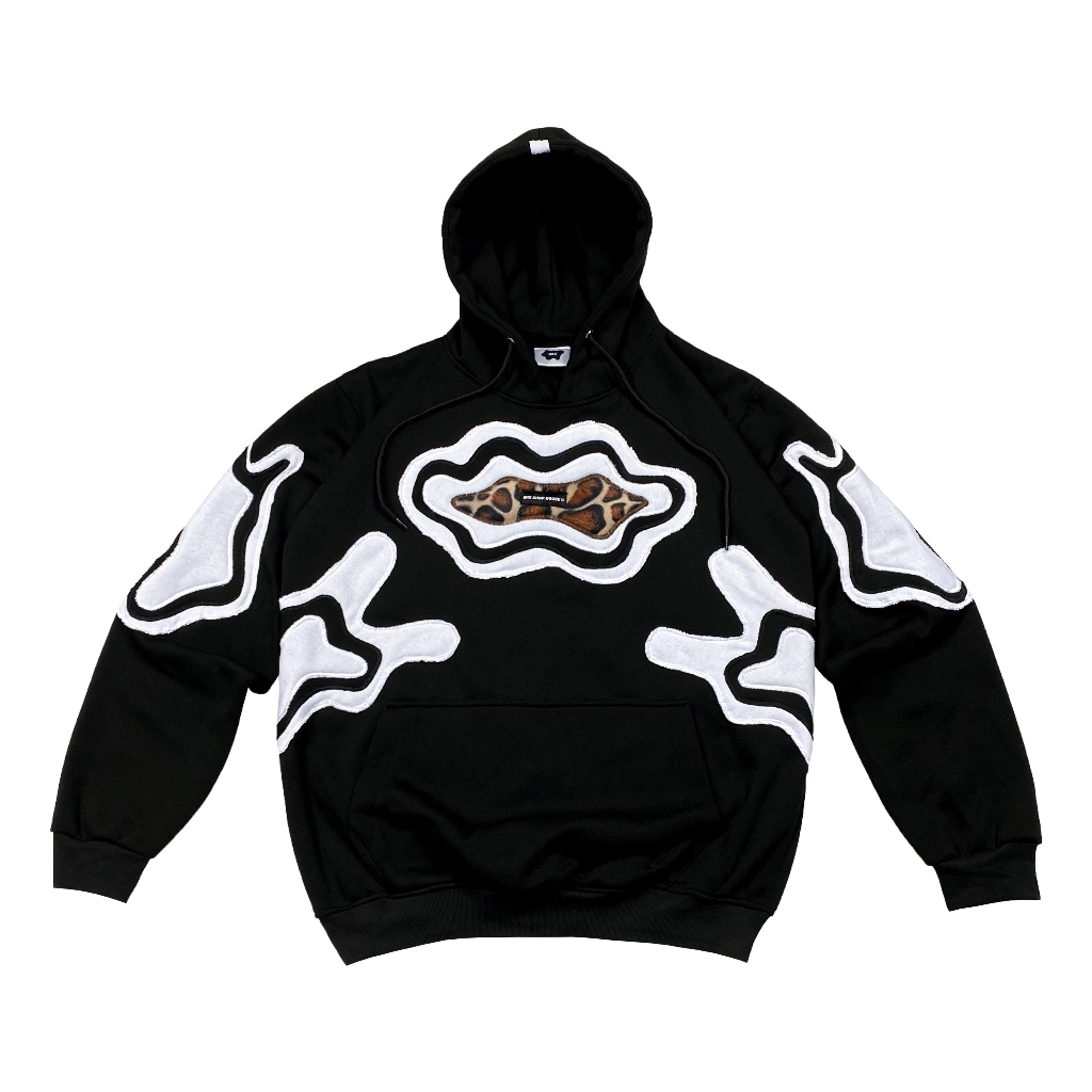 IMS HOODIE REWORKED BLACK WHITE