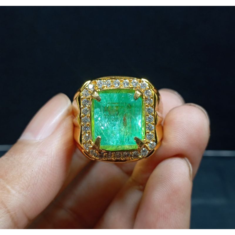 ORIGIN COLOMBIA BATU EMERALD BERYL PERMATA ZAMRUD ASLI NATURAL SIAP PAKAI LENGKAP DENGAN SERTIFIKAT 