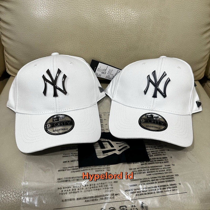Topi Ny Metal Cap Putih / White / Topi Ny logo besi hat Putih