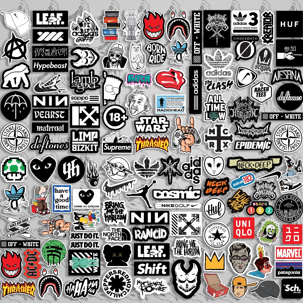 

Sticker Pack Aesthetic HYPE BEAST Tumblr Helm Laptop BLACK & WHITE & FULL COLOUR