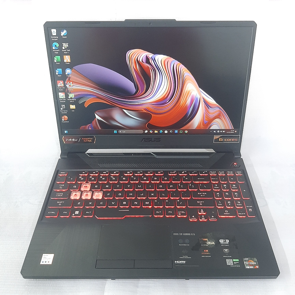 ASUS TUF FA506IHR RYZEN 5-4600H RAM 16GB NVME 512GB NVIDIA GTX1650 4GB LED 15,6INC