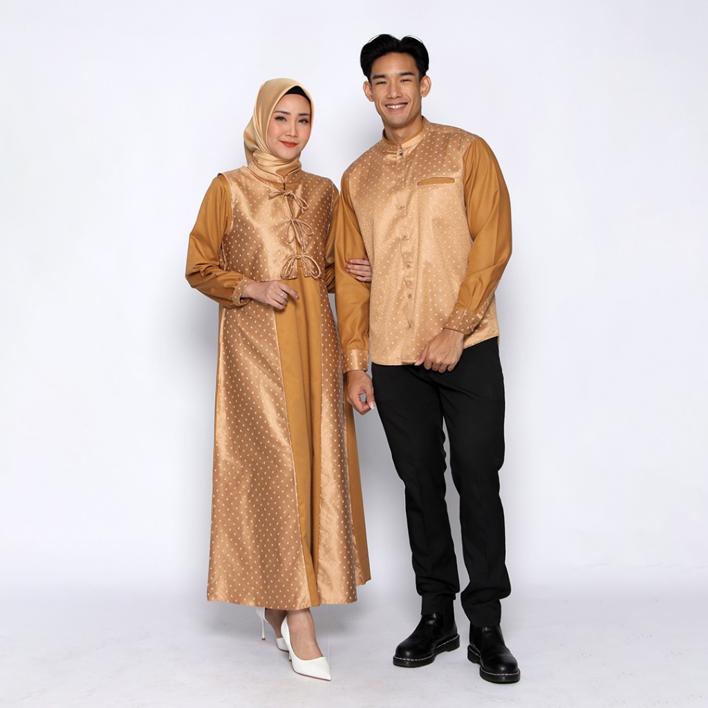 Casella X Forever Sweet Baju Koko Pria Lengan Panjang Batik Jeddah | Gamis Wanita Batik Mecca