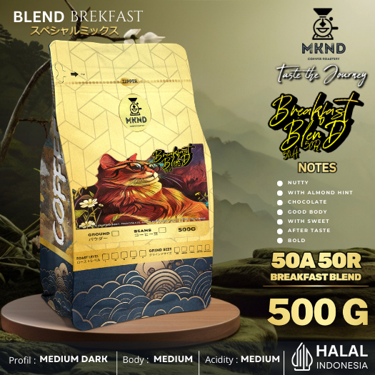 

MKND COFFEE ROASTERY - Breakfast Blend 500gr Arabika 50% Robusta 50% Kopi Susus Espresso |Blend Kopi