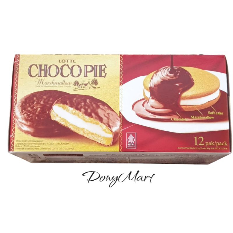 

Lotte Choco Pie Marshmallow 1 Pack Isi 12 Pcs