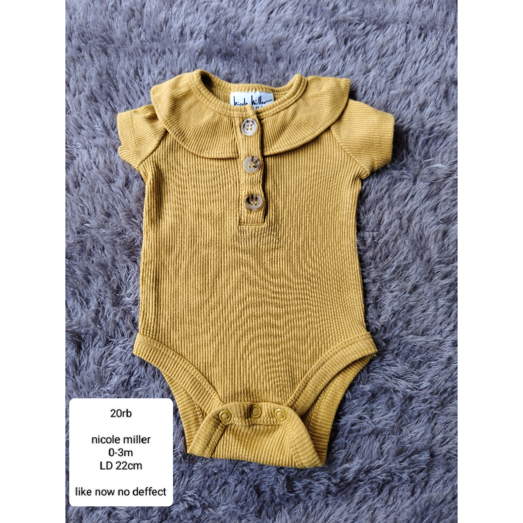 0-3m Nicole Miller Baju Bayi jumper lidi mustard