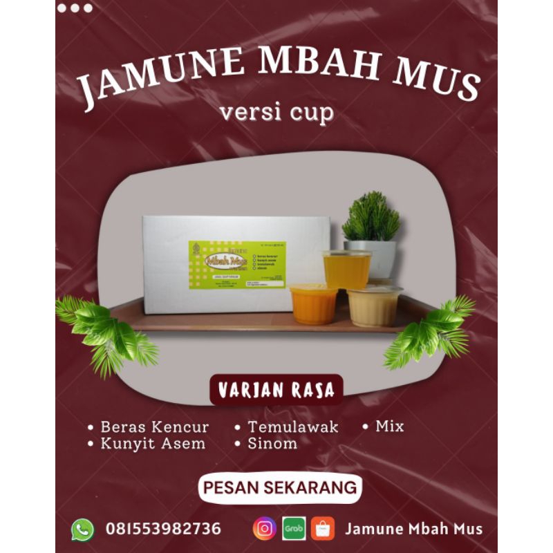 

MINUMAN Jamune Mbah Mus Berbagai Rasa Versi Cup 120 ml x 24 cup