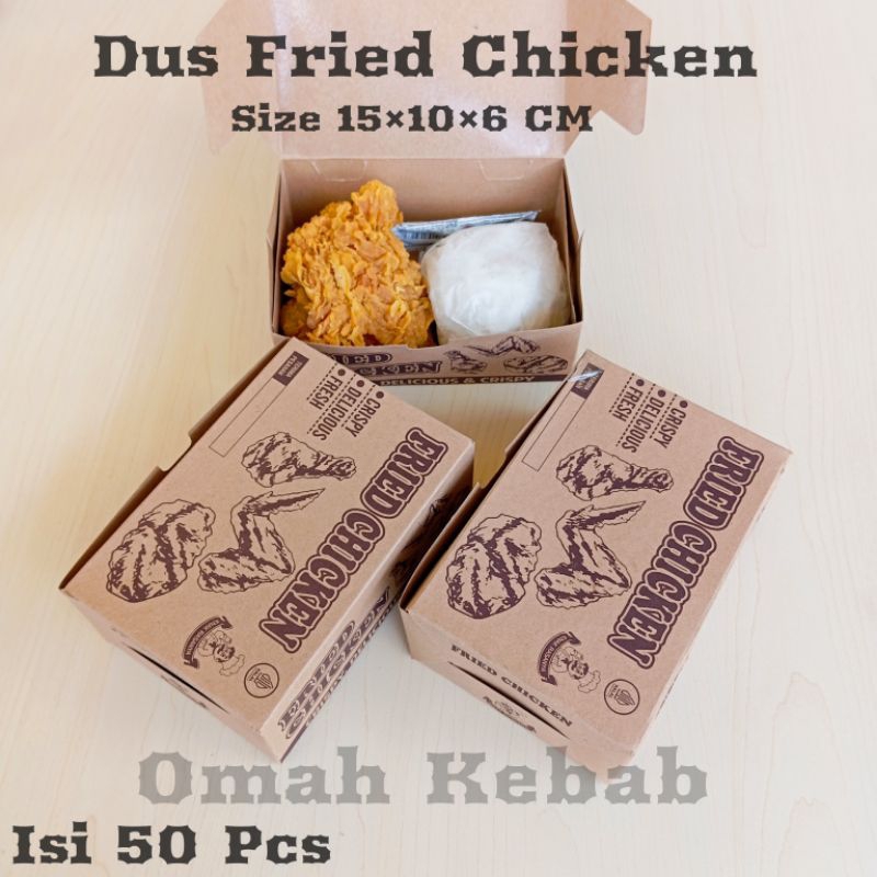 

Box fried chicken / Dus fried chicken / Wadah fried chicken / Kemasan ayam geprek