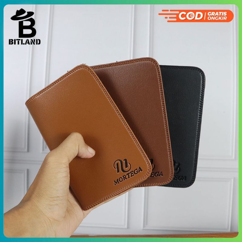 MORTEGA Dompet Lipat Buku Pria | Dompet Kulit PU Premium Cowok-TM-02