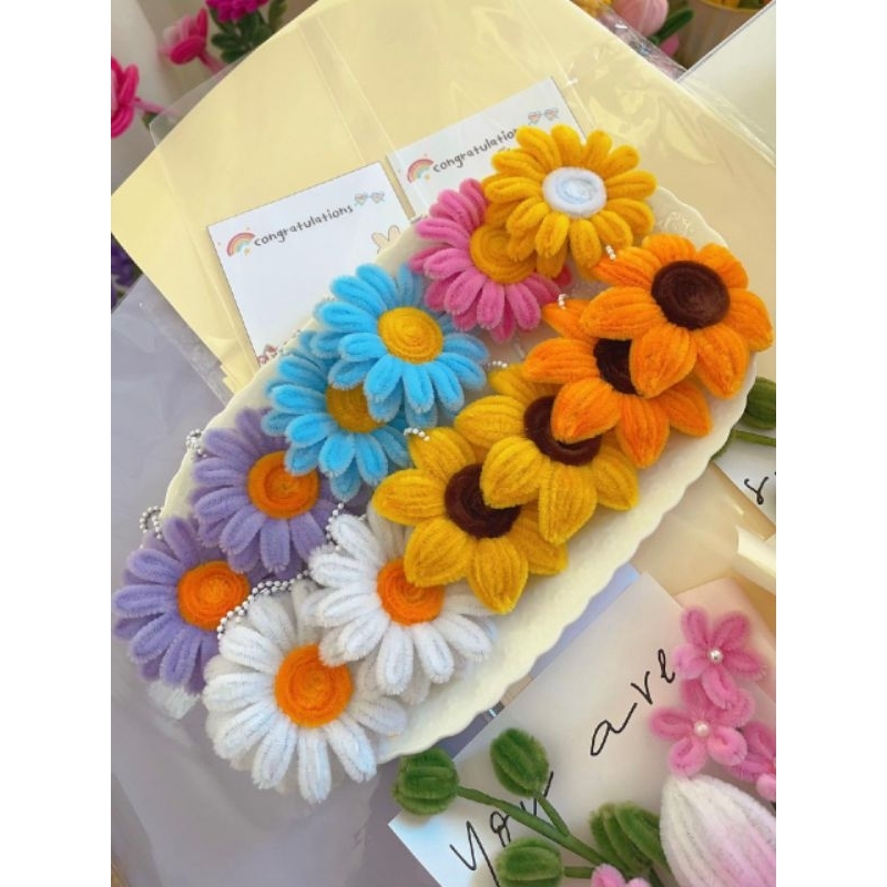 GANTUNGAN KUNCI BUNGA MATAHARI KAWAT BULU, GANTUNGAN KUNCI BUNGA GARBERA KAWAT BULU, GANTUNGAN KUNCI