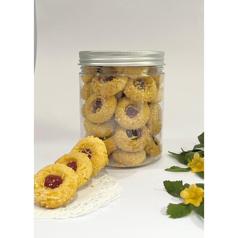 

Thumbprint Strawberry Cheese Cookies Premium 250 gr - 1 kg | Thumbprint Cheese Cookies Strawberry Premium Homemade