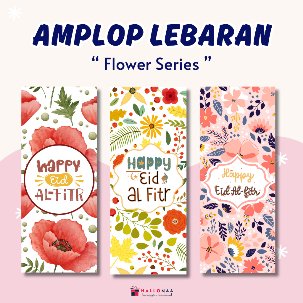 

[PREMIUM] ISI 4 AMPLOP LEBARAN "Flower Series" Bagian Belakang ada games seru | Desain HALLONAASTORE