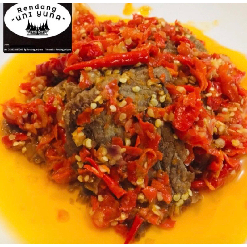 

DENDENG BATOKOK BALADO MERAH 250gr / denden basah sambel merah / fresh dimasak setip hari
